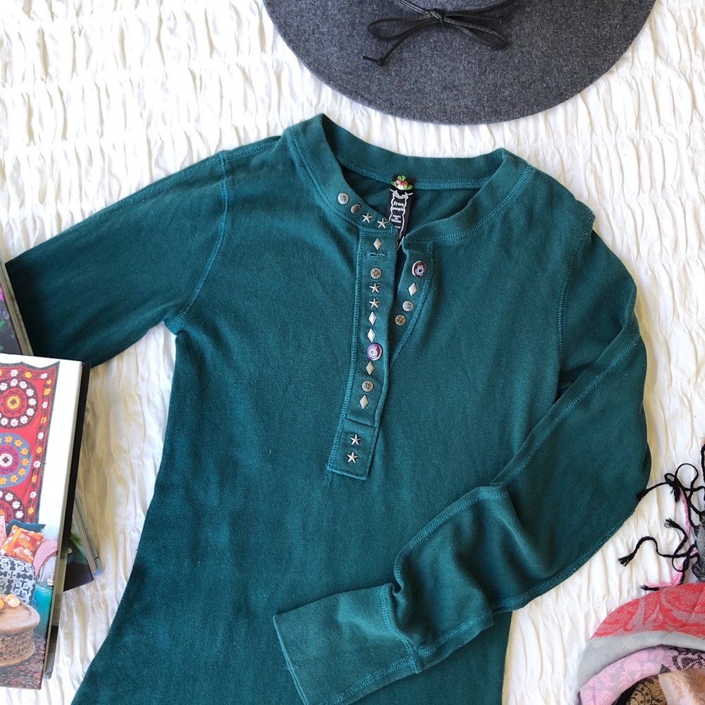 • SOLD • Free People Metal Embellished Tee